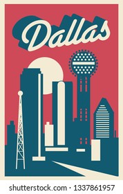 Dallas Texas Skyline postcard