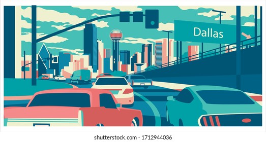 Dallas Texas Skyline vector illustration