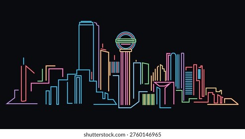 Dallas Texas skyline vector illustration