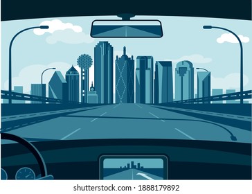 Dallas Texas USA skyline vector illustration