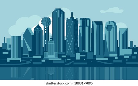 Dallas Texas USA skyline vector illustration