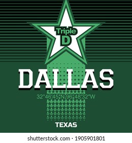 Dallas Texas.Vintage and typography design in vector illustration.Clothing,t-shirt,apparel and other uses.Eps10