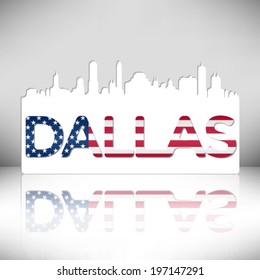 Dallas United States of America skyline silhouette vector design.