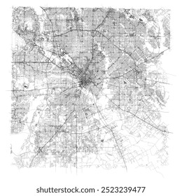 Dallas Estados Unidos, mapa preciso, detalhe Streets Roads Map, imagem de modelo de elemento vetorial editável para marketing, produto, arte na parede