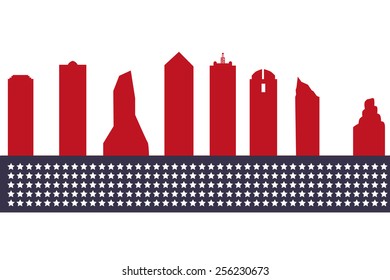 Dallas USA city skyline silhouette vector illustration