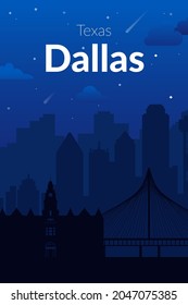 Dallas, USA famous city scape view background.