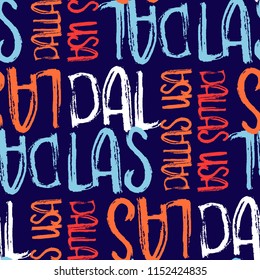 Dallas, USA seamless pattern
