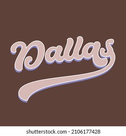 Dallas Varsity Slogan Print in College-Stil Typografie-Design. Vektorgrafik-T-Shirt-Grafik oder zu anderen Zwecken.