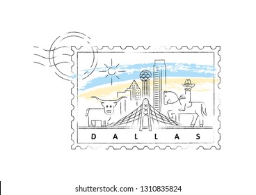 Dallas vector illustration and typography design