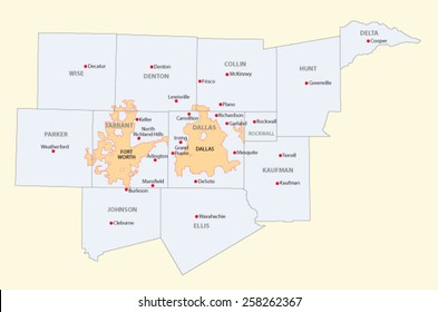 dallas-fort worth metroplex map