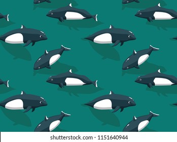 Dall's Porpoise Cartoon Background Seamless Wallpaper