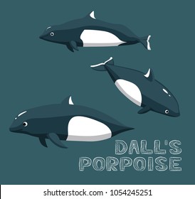 Dall's Porpoise Cartoon Vector Illustration