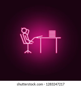 dally at work outline icon. Elements of Lazy in neon style icons. Simple icon for websites, web design, mobile app, info graphics