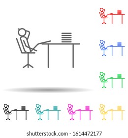 dally at work outline multi color style icon. Simple thin line, outline vector of lazy icons for ui and ux, website or mobile application