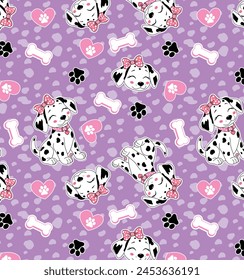 dalmate cute girl patterns design