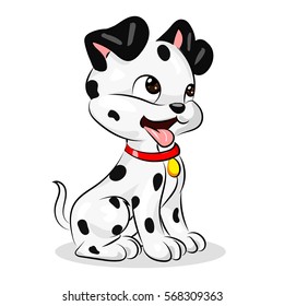 dalmatian cute dog at the white background