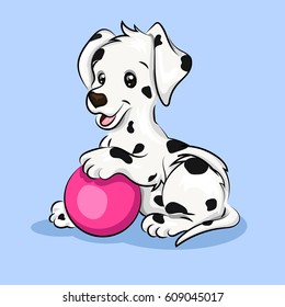 dalmatian dog with ball