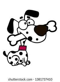 Dalmatian dog. Black and white dog. Cartoon character