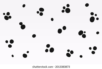 Dalmatian dog black and white chaotic spotted print texture. Vector illustration. Can be used for wallpaper, wrapping, web page background, presentation template 
