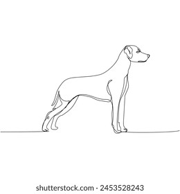 Dalmatiner, Hunderasse, Begleithund One Line Art. Kontinuierliche Linie Zeichnung von Freund, Hund, Hund, Hund, Freundschaft, Pflege, Haustier, Tier, Familie, Hund.