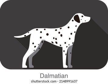 Dalmatian dog breed flat icon design, vector illustration