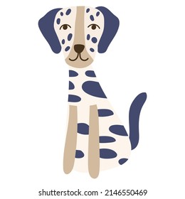 Dalmatian Dog Breed on isolated background. Vector illustration.