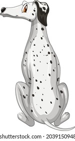 Dalmatian dog cartoon on white background illustration