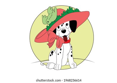 Dalmatian Dog cute funny vector illustration isolated on white background