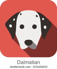 Dalmatian dog face flat icon