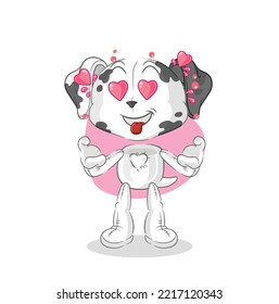 the dalmatian dog fallin love vector. cartoon character