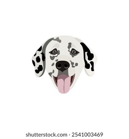 Dalmatian Dog head, Face Puppy vector on white background.