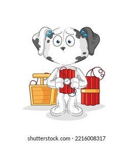 der dalmatinische Hund mit dynamischem Charakter. Cartoon-Maskottvektor