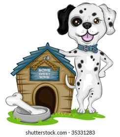 Dalmatian Dog House - Vector