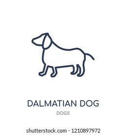 Dalmatian dog icon. Dalmatian dog linear symbol design from Dogs collection. Simple outline element vector illustration on white background.