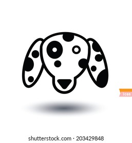 Dalmatian dog icon - vector illustration.