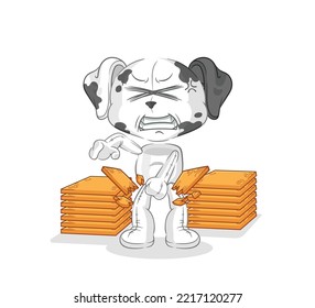 the dalmatian dog karate mascot. cartoon vector