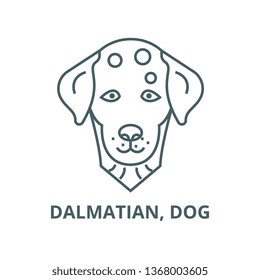Dalmatian, dog line icon, vector. Dalmatian, dog outline sign, concept symbol, flat illustration