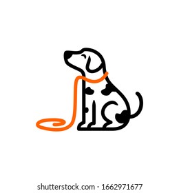 dalmatian dog logo icon vector illustration pet element in trendy line style