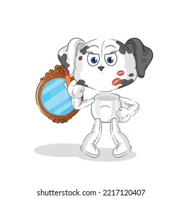 the dalmatian dog make up mascot. cartoon vector