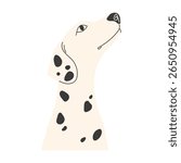 Dalmatian Dog Portrait Half Body Flat Style Pet Illustration
