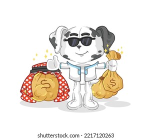 the dalmatian dog rich arabian mascot. cartoon vector