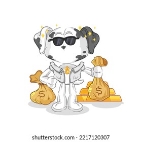 the dalmatian dog rich character. cartoon mascot vector