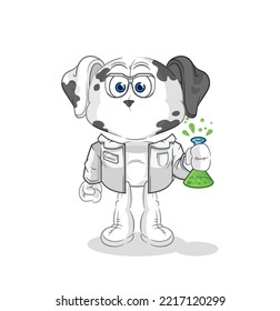 the dalmatian dog scientist character. cartoon mascot vector