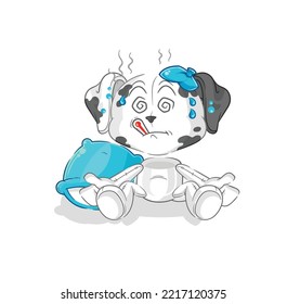 the dalmatian dog sick vector. cartoon character