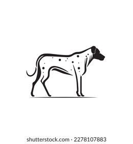 Dalmatian dog simple vector black image on white background. Silhouette svg vector illustration animal, laser cutting cnc. svg