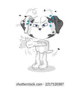 the dalmatian dog swat fly character. cartoon mascot vector