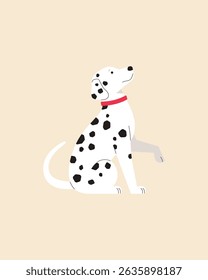 Dalmatian. Dog. Vector color image.
