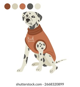 Dalmatian dog wearing clothes in vector