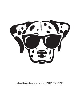 Dalmatian dog wearing sunglasses - vector illustration 