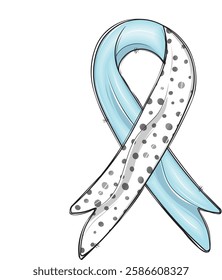 Dalmatian dots Blue ribbon Coquette Diabetes Awareness, In November we wear blue, race, Hope, Retro Blue Ribbon Awareness
